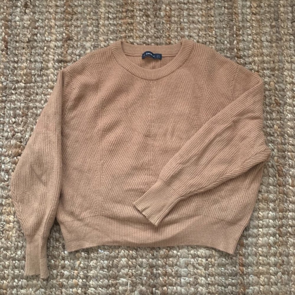 Zara Camel Cropped Knit